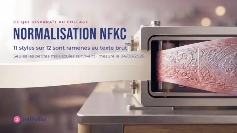 La normalisation NFKC ramène onze styles d’écriture sur douze au texte brut