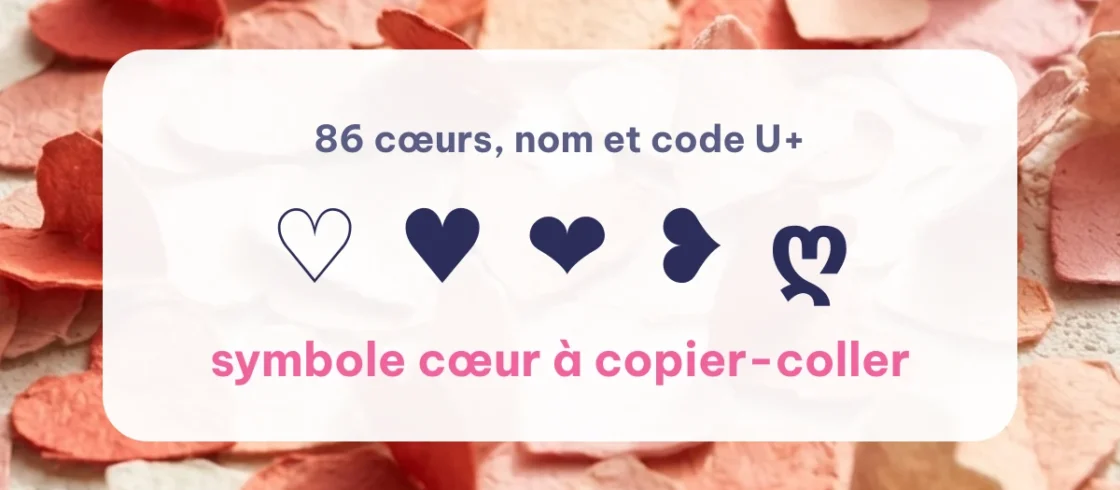 Symbole Cœur ♥ ❤ ♡ à Copier-Coller | JoliPolice